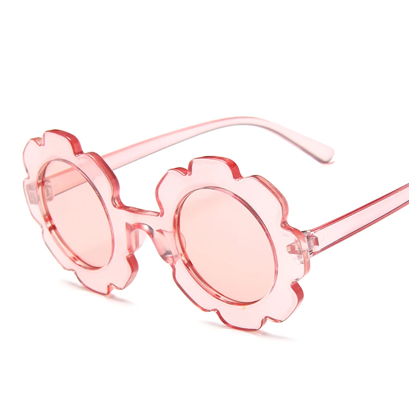 Longketter винтажные очки детские солнцезащитные очки с круглым цветком Gafas детские спортивные очки UV400 для девочек и мальчиков Oculos De Sol - Цвет линз: C6TRpink pink