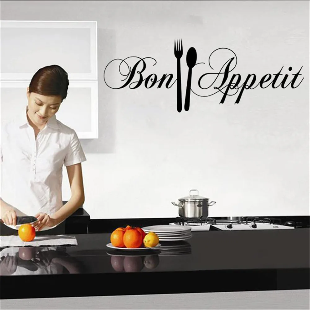 

DIY Knife And Fork Removable Wall Decal Family Home Sticker 58*18CM Mural Art Home Decor Kitchen PVC Wallpaper Wall Stickers