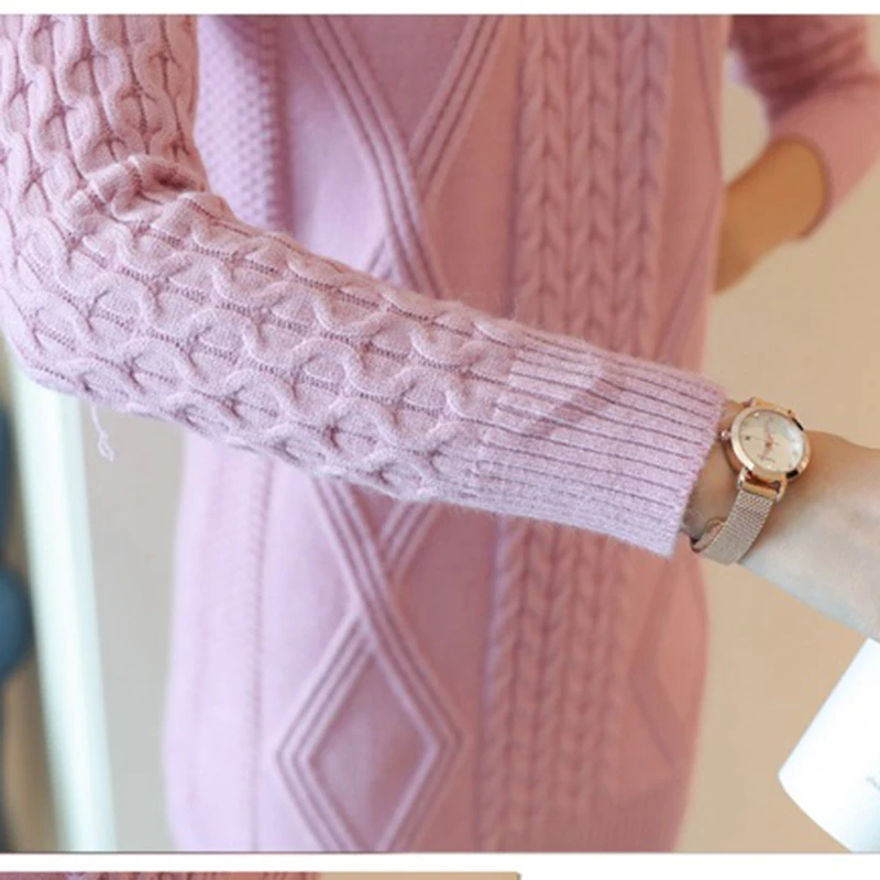 2019 Female Half Turtleneck Sweater Warm Winter Knitted Pullover Long Sleeved Bottom Sweaters Jumper Plus size Femme Tops Y56 | Женская