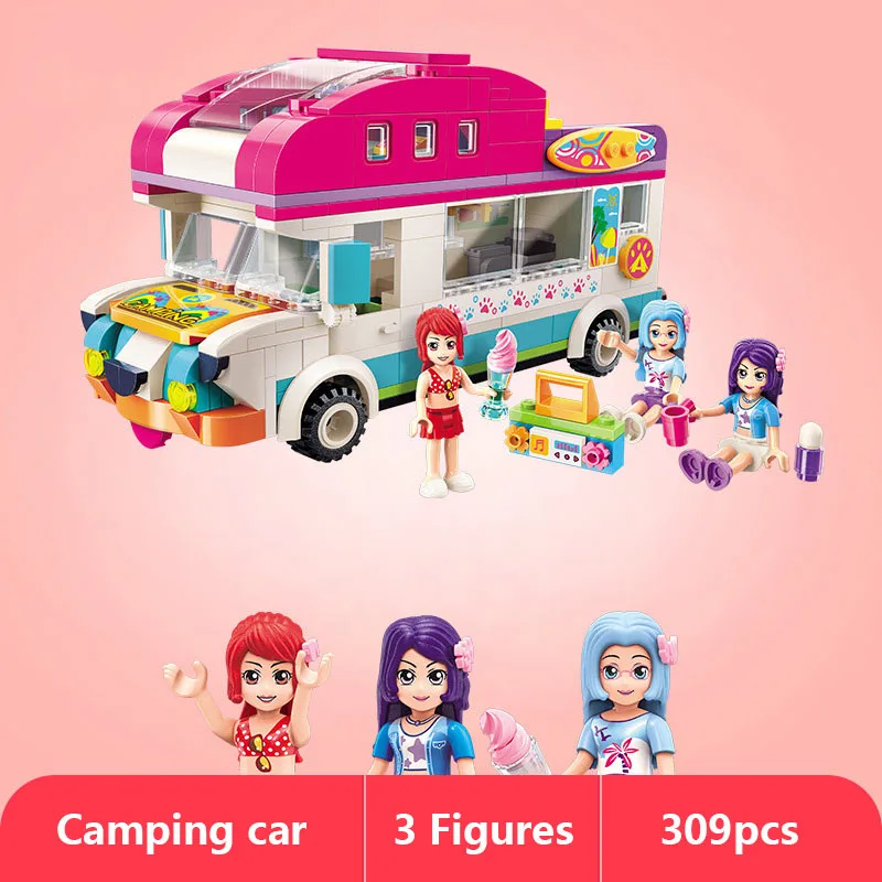 Heart Lake City Girls Series Sunshine Waterpark Beach Seafood Restaurant Building Blocks Toys For children Girl Birthday Gifts | Игрушки и