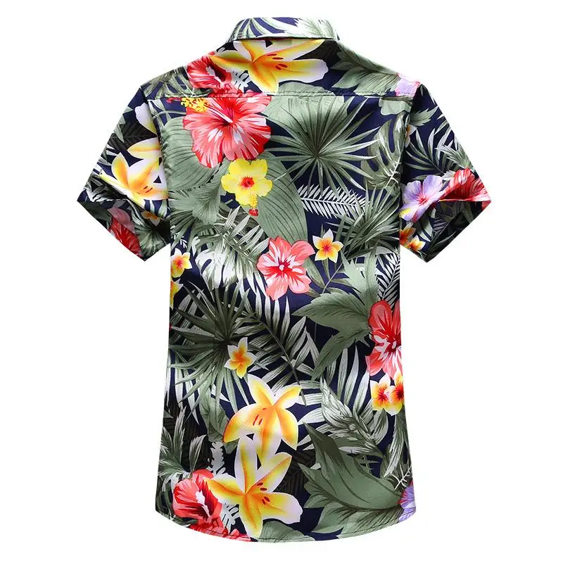 Мужская рубашка с цветочным принтом Camisetas коротким рукавом одежда летняя пляжная