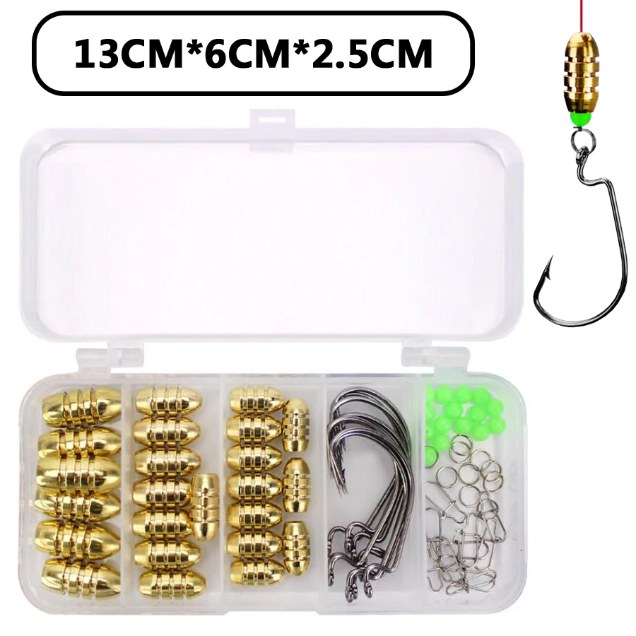 69pcs Carp Fishing Accessory Combo Carp Fishing Jigs Crank Hooks Luminous Beads Fishing Rings with Storage Box Tackle Equipment