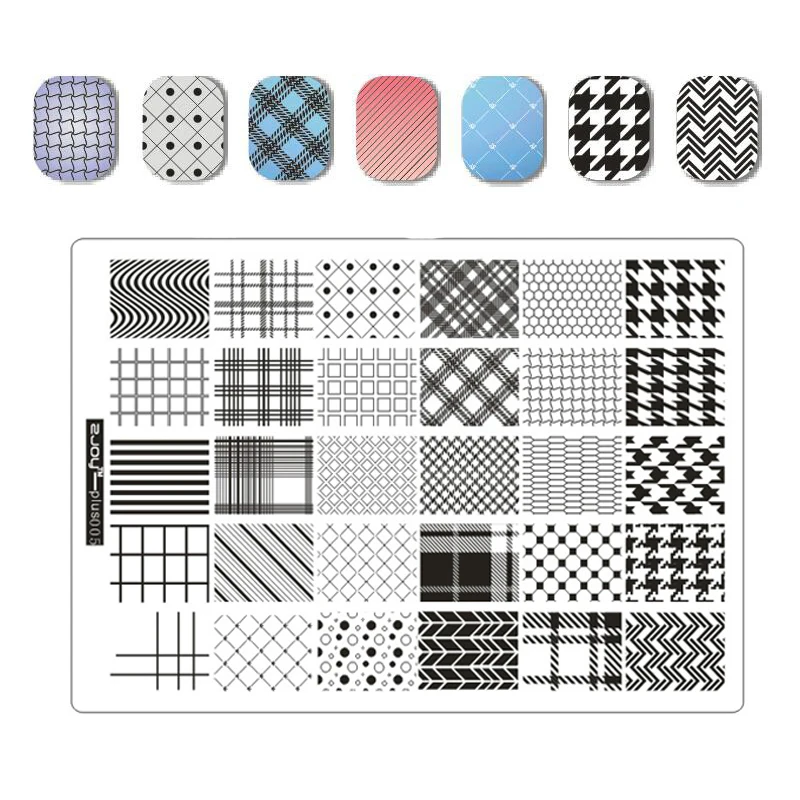 WAKEFULNESS 1 PC Nail Stamping Plates 9.5*14.5cm New Letter Geometry Stripe Image DIY Template Manicure Tools Stencil | Красота и