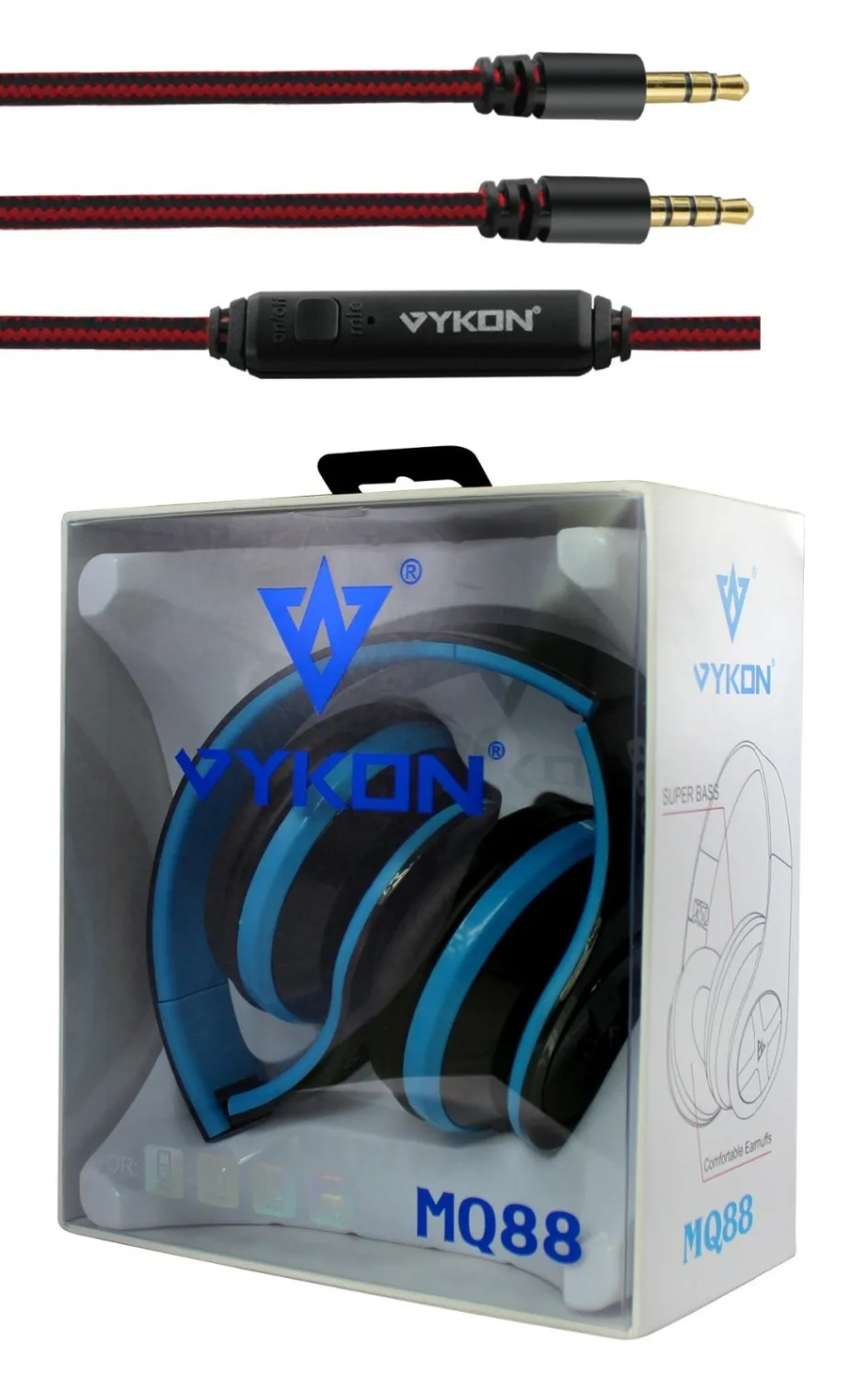 Новинка! VYKON MQ88 гарнитура для игр проводные наушники iPhone iPod Samsung ПК компьютера MP3 |