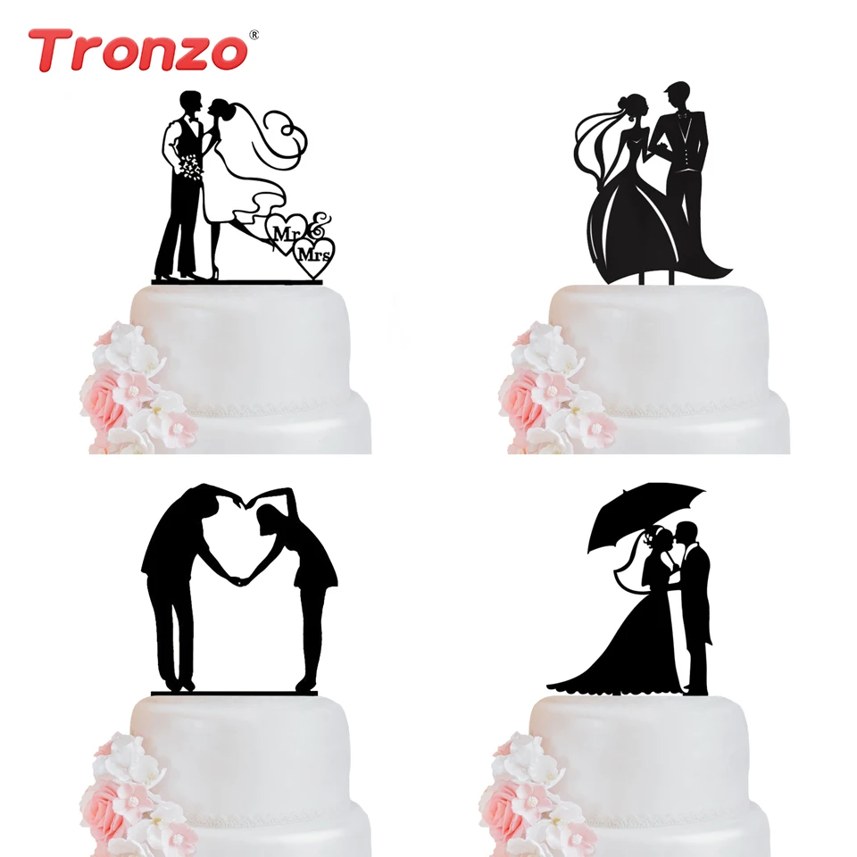 Tronzo 1 шт. акриловый свадебный торт топперы для невесты и жениха Свадебные