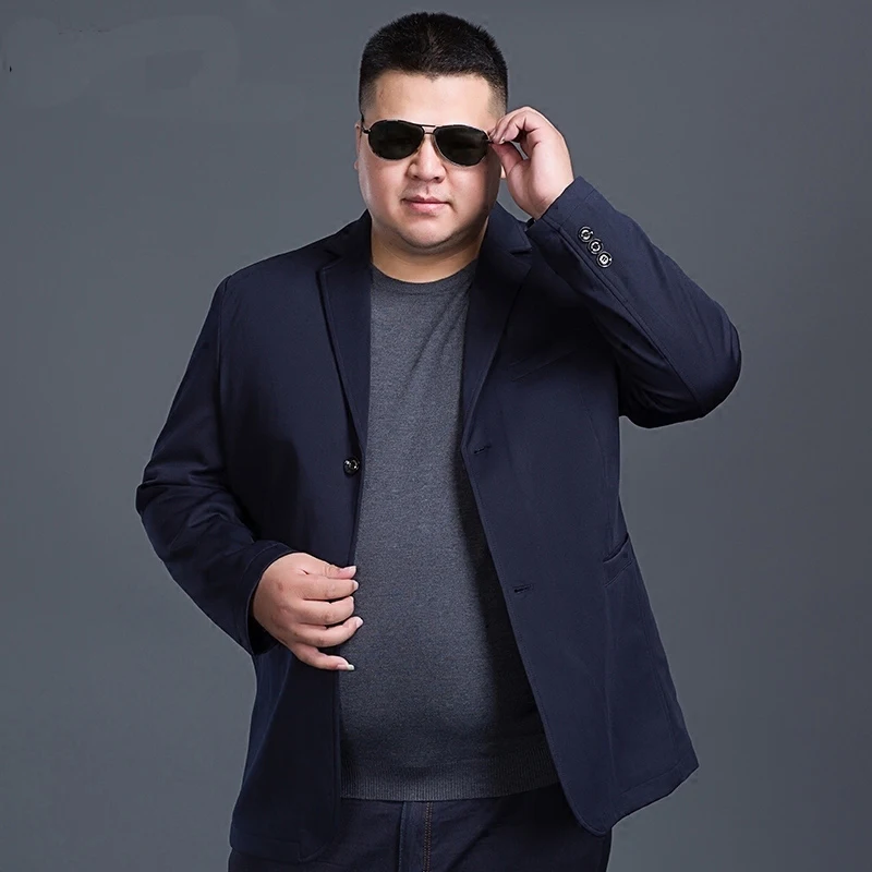 Классический мужской пиджак 10XL 9XL 8XL 7XL 6XL 5XL повседневный однотонный хлопковый