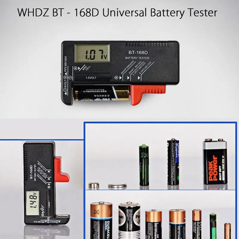 BT-168D Универсальный цифровой тестер батареи ЖК-дисплей AA/AAA/C/D/9 V/1 5 V Кнопка батарея