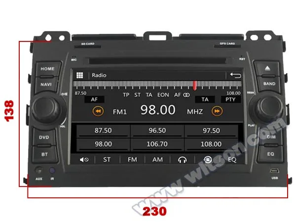WITSON Android 9 1 2 Гб ОЗУ 16 флэш радио для автомобиля TOYOTA PRADO 120 серия Авто Стерео