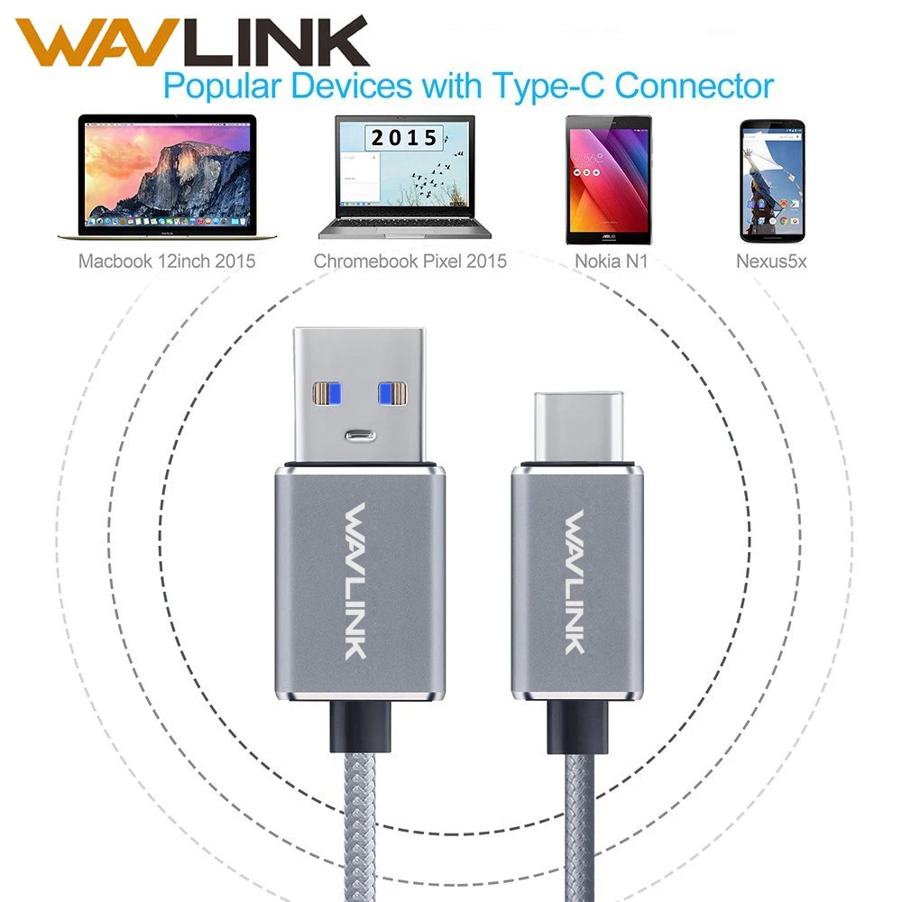 Кабель для передачи данных Wavlink USB C Type 3 0 фотокабель кабель быстрой зарядки