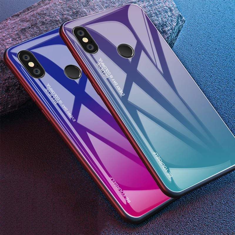 Градиентный чехол из закаленного стекла для телефона Xiaomi Redmi Note 7 Pro 6 5 pro Plus задняя