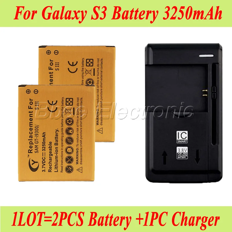 1 лот = шт. зарядное устройство для док станции + 2 аккумулятор 3250 мАч Samsung Galaxy S3 I9300