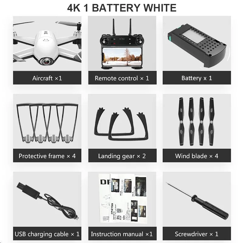 white 4K with 1B SG106 Радиоуправляемый Дрон оптический поток 1080P HD Двойная камера в реальном времени воздушный видео RC Квадрокоптер самолет позиционирование RTF - Цвет: white 4K with 1B