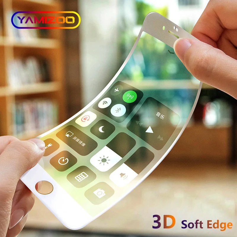 YAMIZOO Защитное стекло для iPhone 6 7 защита экрана 3D полное покрытие на 9 H мягкое