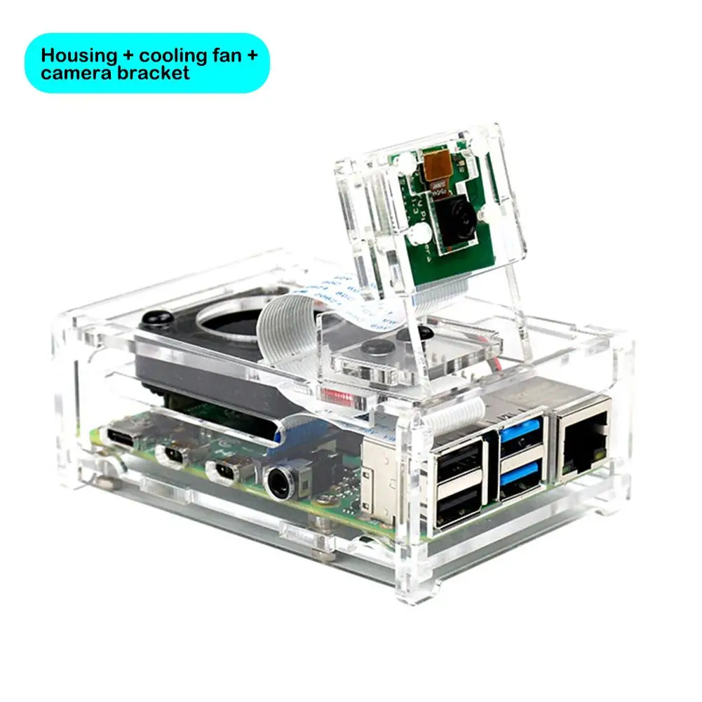 Прозрачный акриловый чехол 3 5 дюйма для Raspberry Pi 4 Модель B корпус с охлаждающим