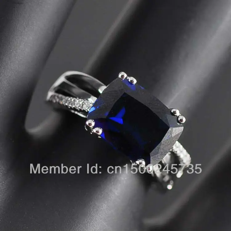 

Jewelry Treated sapphire Rings Solid 14k White Gold
