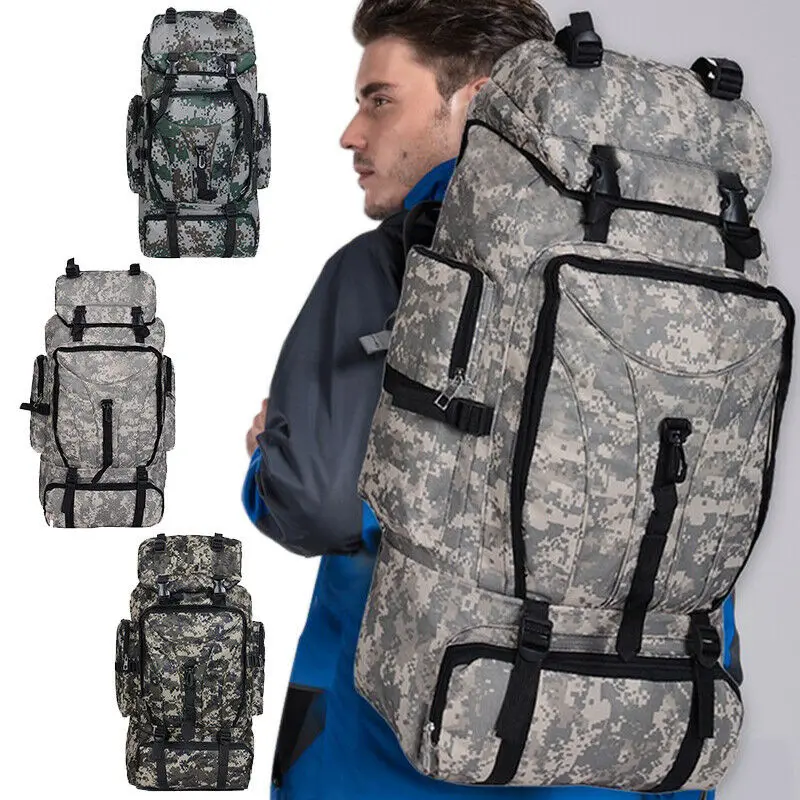 70L Waterproof Men Climbing Hiking Military Tactical Backpack Camping Mountaineering Outdoor Sport Army Rucksack Bag | Спорт и