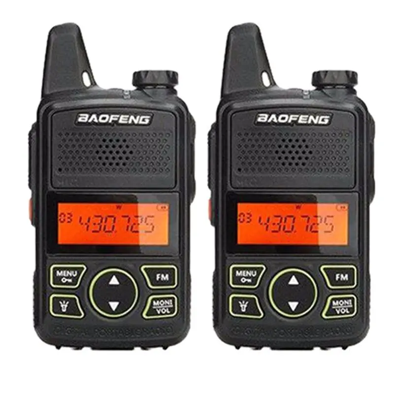 2 шт./лот BAOFENG T1 мини двухстороннее радио BF-T1 Walkie Talkie UHF 400-470mhz 20CH портативный Ham FM CB радио портативный приемопередатчик