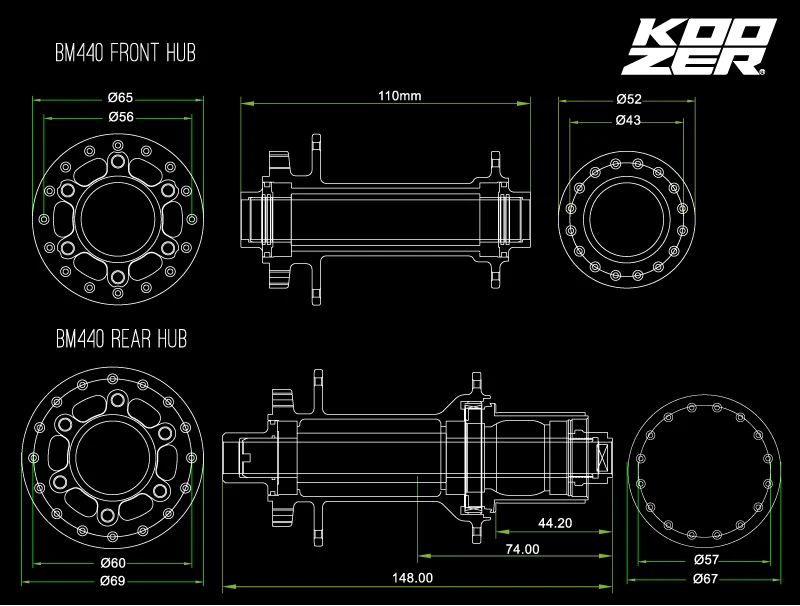 Горные ступицы KOOZER BM440 thru axle boost 15*110 мм 12*148 хабы XC/AM хаб для пересекающихся стран |