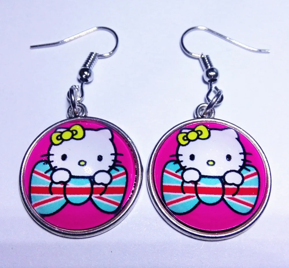 Серьги подвески из хелло китти 1 пара|ear pendant|drop earringsglass drop earrings |