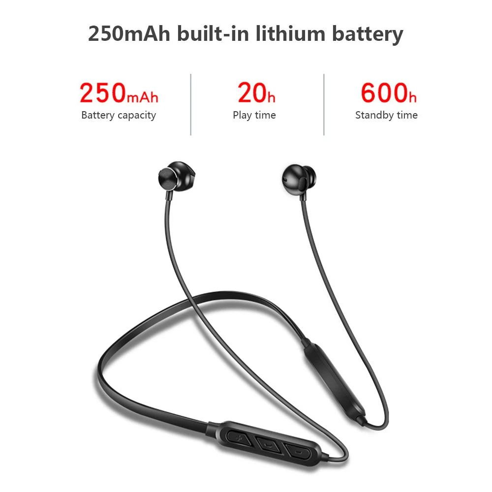 Bluetooth наушники беспроводные можно использовать 20 часов гарнитура Спорт висит шеи