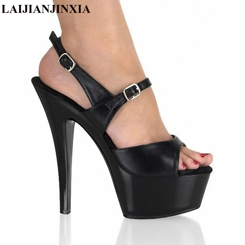 

LAIJIANJINXIA Sexy 15 CM High-Heeled Sandals Nightclub Dance Shoes Pole Dancing Shoes Model High Heels Women's Shoes H-168
