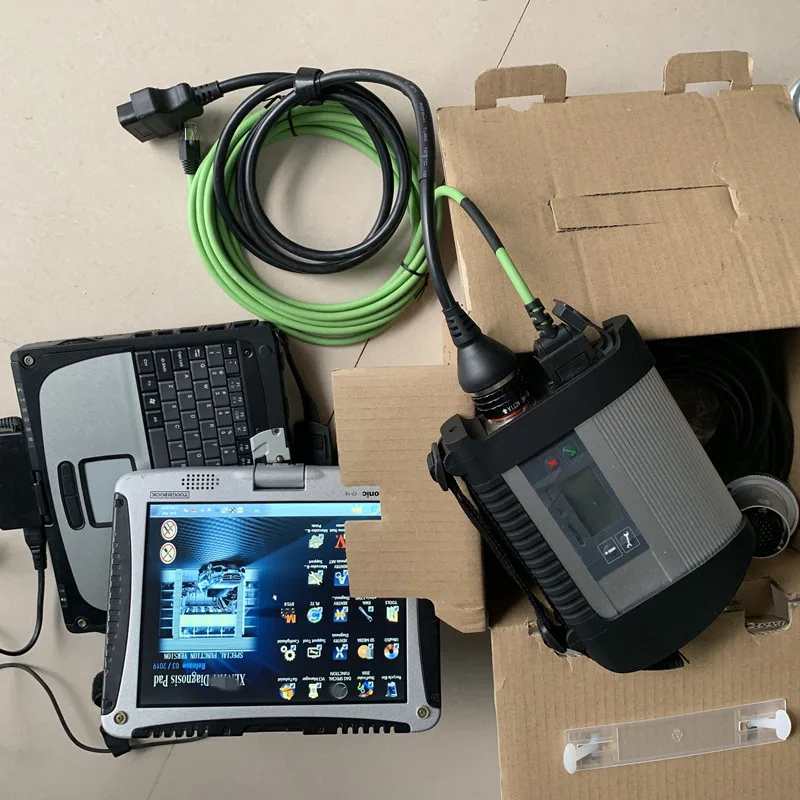 Высокое Качество MB Star C4 SD Подключение с программным обеспечением,09 V SSD ноутбук CF19 работа для звездной диагностики c4 диагностический инструмент полный комплект