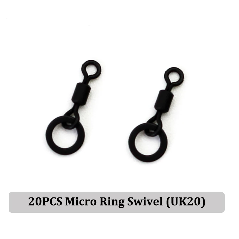 20PCS Swivel 20 шт. принадлежности для ловли карпа установка для волос линейный позиционер рукав шарики для прикорма рыбы винт микро кольцевой шарнир терминал снасти карпа Рыболовный набор - Цвет: 20PCS Swivel