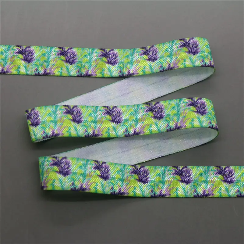 DHK 5/8'' 5yards flowers printed Fold Elastic FOE stretch ribbon hairbow headwear headband DIY OEM C1661 | Дом и сад