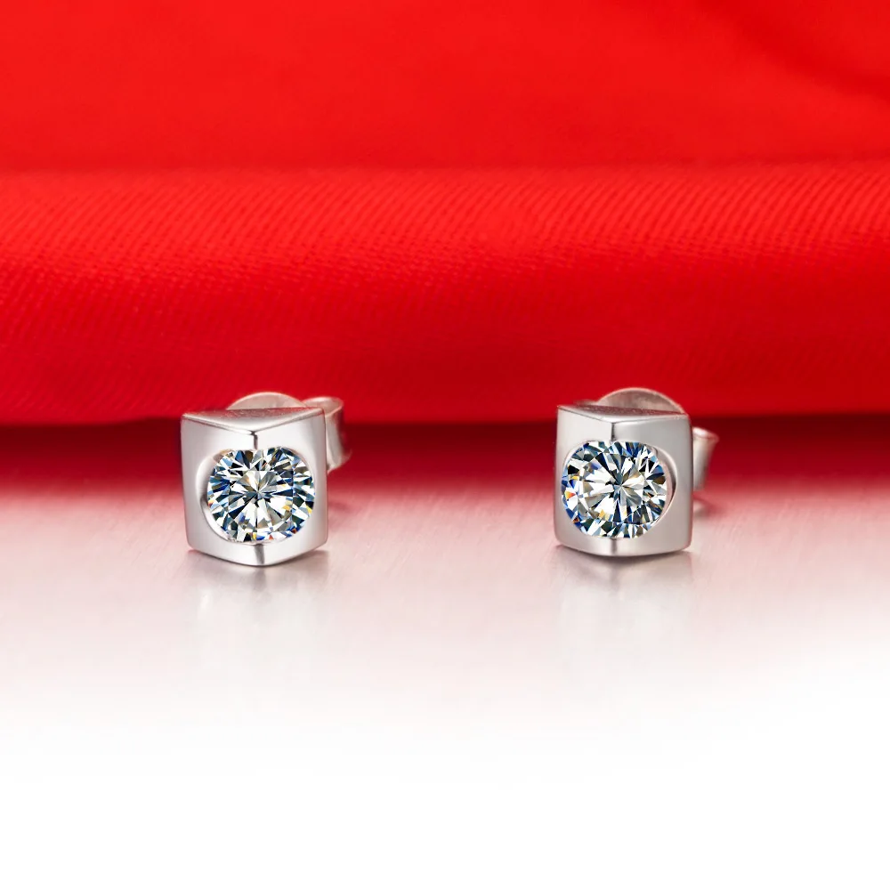 Test Positive 0. 3CT/шт серьги с муассантом брендовые гвоздики из стерлингового серебра