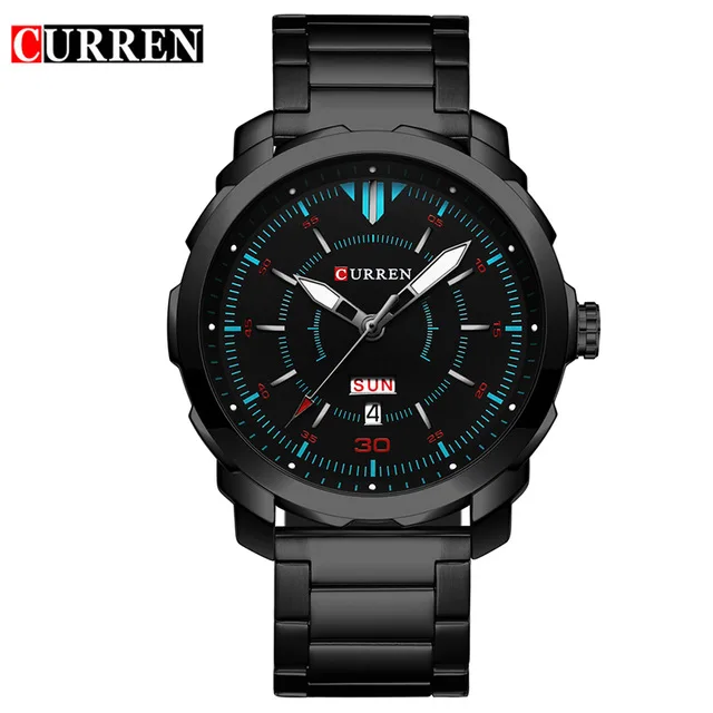 Часы Curren Мужские Топ бренд роскошные часы curren quartzwatch модные повседневные Erkek Kol Saati