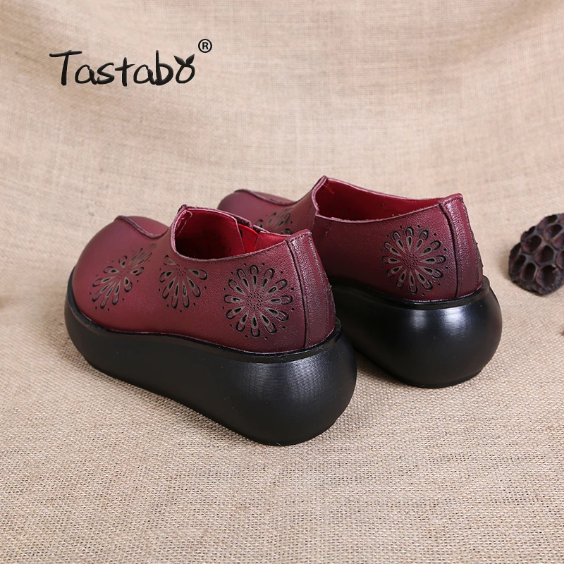 Tastabo/ г., женская обувь на платформе и высоком каблуке модная обувь из натуральной кожи, мягкая кожа, светильник, подошва, ажурный узор