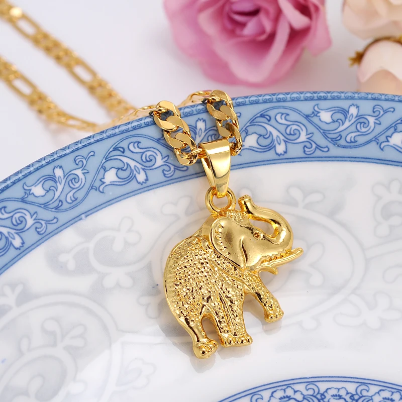 Женские длинные ожерелья Kawaii Animal Elephant золотое ожерелье в Дубае модные ювелирные