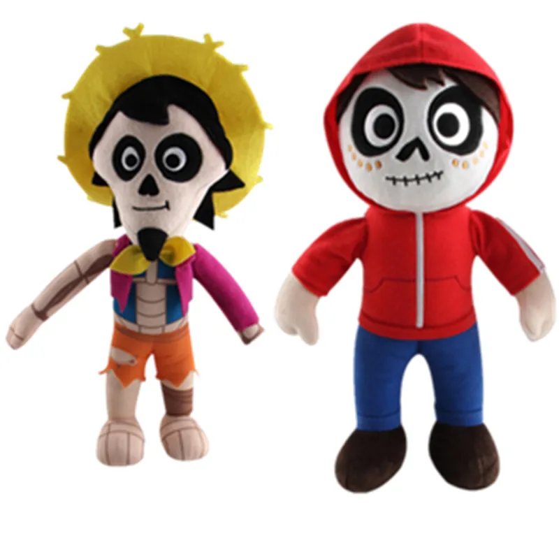 2pcs lot Дисней Горячая мультфильм фильм Коко Pixar новые плюшевые игрушки 25-30 см Мигель Гектор мягкая плюшевая с наполнителем кукла Дети Плюшевые Подарки Игрушка - Цвет: 2pcs lot