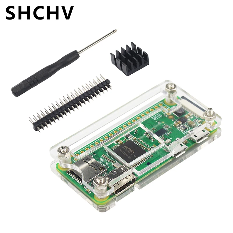 Для Raspberry Pi Zero kit акриловый чехол + алюминиевый радиатор 40 контактный GPIO Header