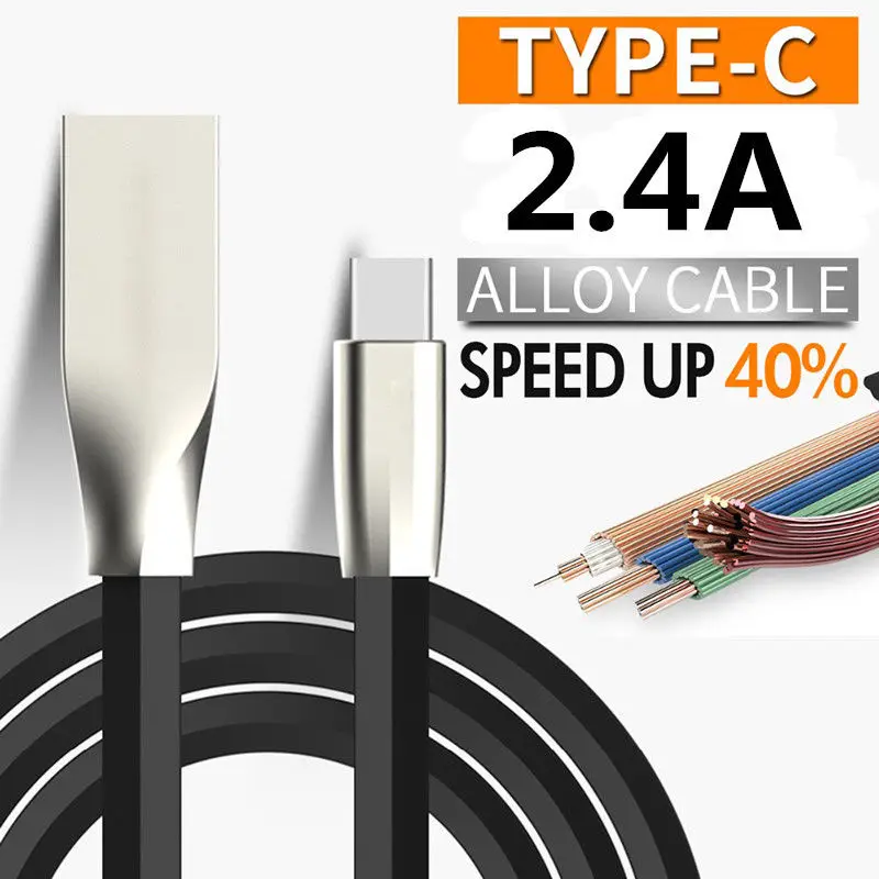 1 м цинковый сплав USB Type C кабель для синхронизации данных и зарядки Macbook/Lumia 950