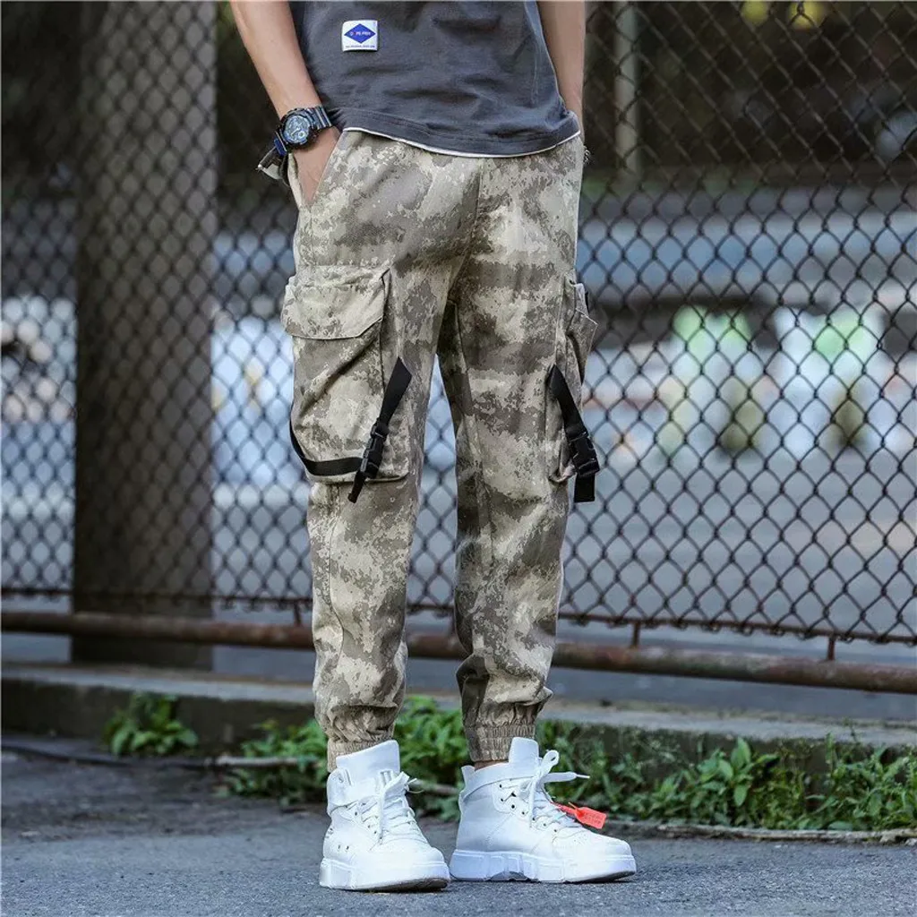 KLV Модные мужские камуфляжные комбинезоны с карманами, повседневные спортивные рабочие повседневные брюки для всех сезонов, высокое качество 9530