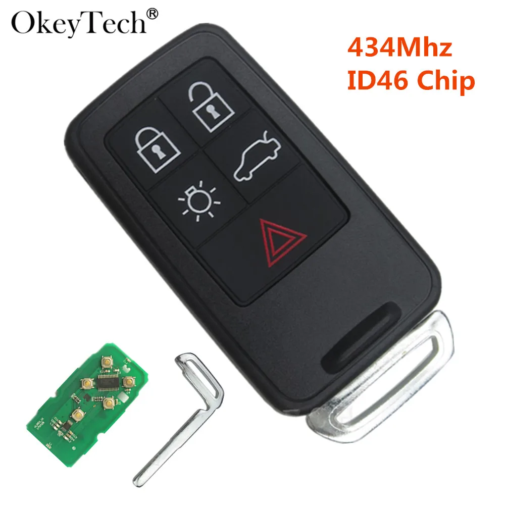 Пульт дистанционного управления Okeytech 5 кнопок для Volvo XC60 S60 S60L V40 V60 S80 XC70 434 МГц