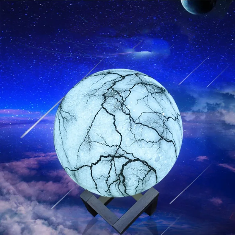 3D принт Lunar Moon лампа светодиодный ночник USB перезаряжаемые для маленьких детей