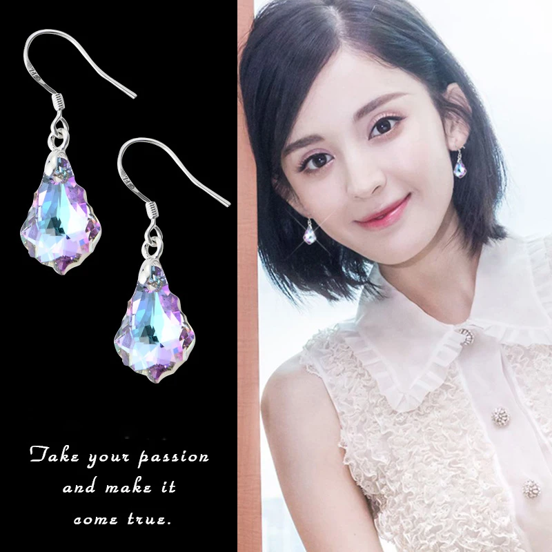 Warme Farben 2019 100% 925 пробы серебряные женские серьги капли с кристаллами Swarovski