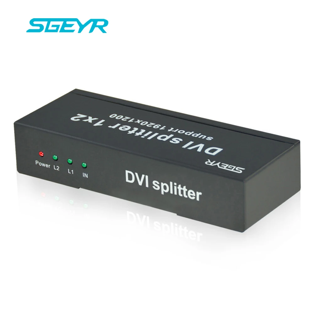 2-портовый DVI сплиттер 1x2 Dual Link DVI-D разрешение до 1920x1080 DVI видео сплиттер 1 в 2 выход DVI сплиттер с питанием
