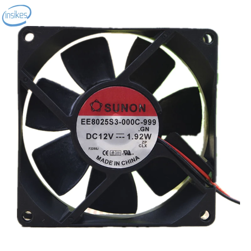 EE8025S3 000C 999 Вентилятор охлаждения шасси DC 12V 1 92 W 8025 8cm 80*80*25mm 2 провода|wire 2|wire wirewire 12v |