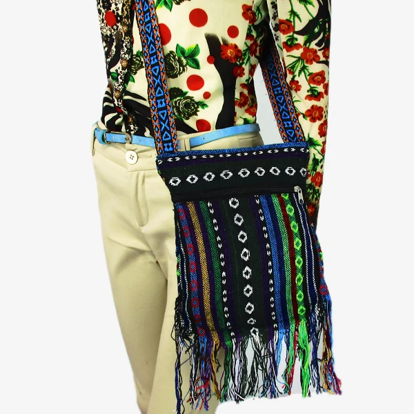 Винтажная Этническая тайская индийская Бохо сумка на плечо Hmong женская льняная