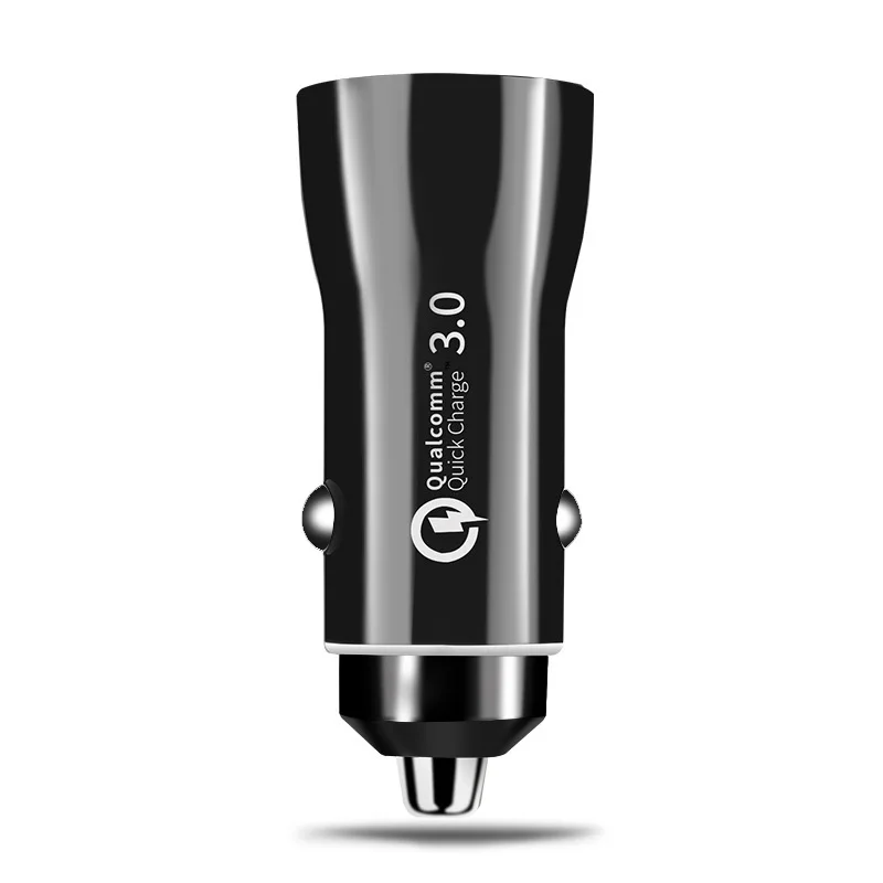 Black No Cable Автомобильное зарядное устройство Quick Charge 3,0 QC 3,0 с двумя usb-портами для iphone 7, 8 plus, X, XS, Max, адаптер для быстрой зарядки, автомобильное зарядное устройство для samsung S7, S8, S9 - Тип штекера: Black No Cable