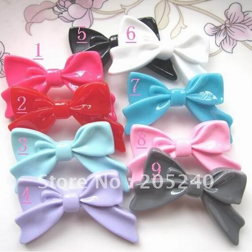 10 шт./лот лидер продаж Бант сделай сам из смолы с плоским основанием кабошон милые