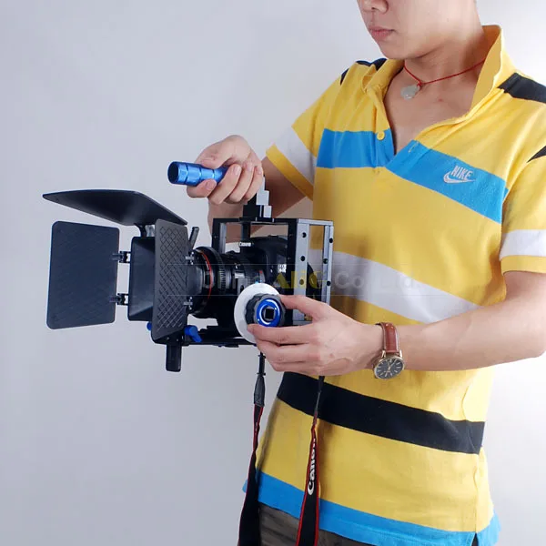 DSLR Rig Professional Camera набор для клетки + 15mm Rod Block Plate Follow Focus Matte Box Kit 5D Mark II III 7D 5DII 5diii|follow