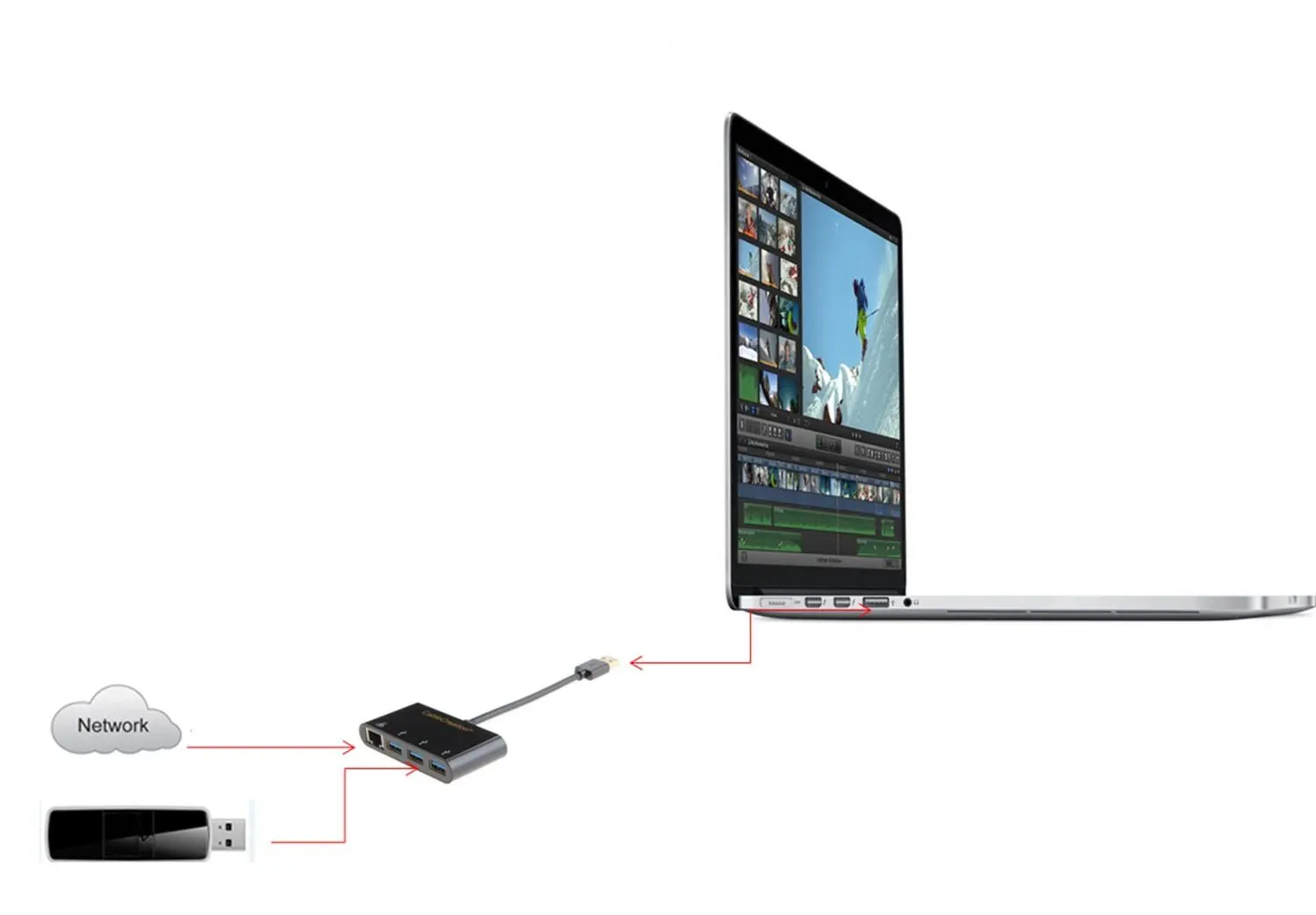 JORINDO 2 в 1 USB3.0 + 3 USB C до портов 0 концентратор гигабитный Ethernet порт адаптер для MacBook и