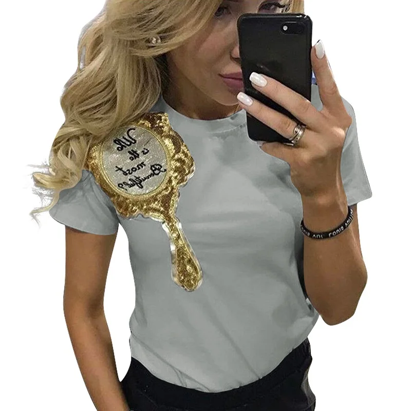 Женская Однотонная футболка с коротким рукавом высококачественные хлопковые