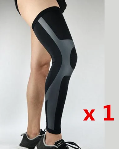 1 piece Black Gray Высокоэластичная лайкра, баскетбольные Компрессионные Рукава, спортивные защитные наколенники для бега, велосипедные гетры, наколенники - Цвет: 1 piece Black Gray