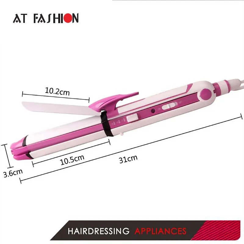 

3 in 1 Multi - functional hair curler plywood corn hair straightener hair curlers three - in - one hair styling tools euro plug