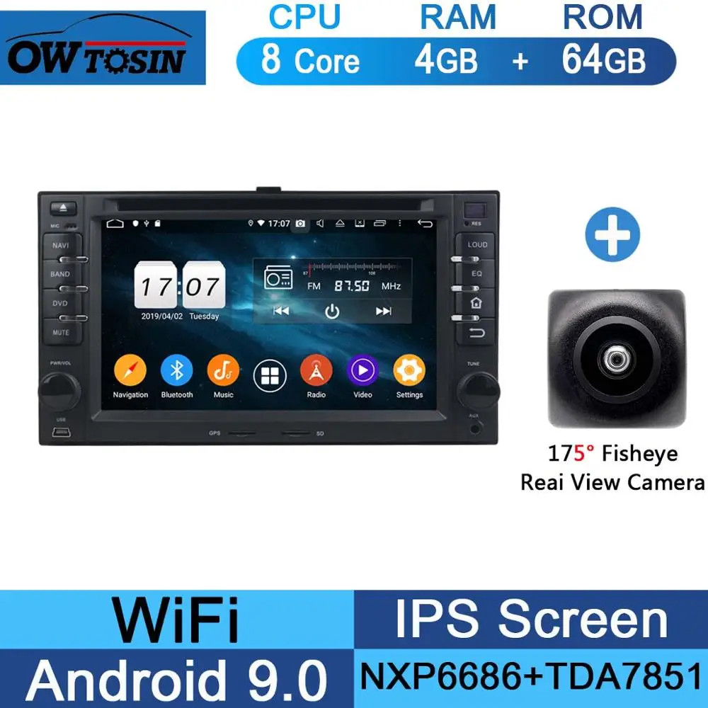 64G Fisheye Camera " ips 8Core 4G+ 64G Android 9,0 Автомобильный DVD Радио gps Navi для Kia CEED Cerato Carens Carnival Lotze Morning Rio Optima DSP CarPlay - Цвет: 64G Fisheye Camera